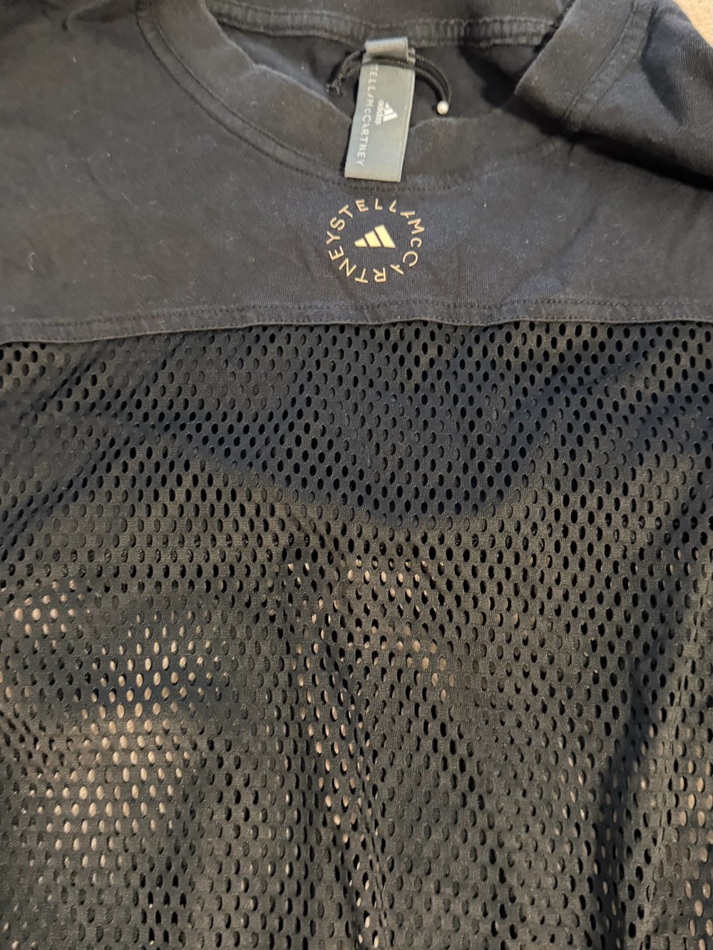 Adidas X Stella McCartney Black Mesh Panel Long-Sleeve Training Top - Picture 7 of 8